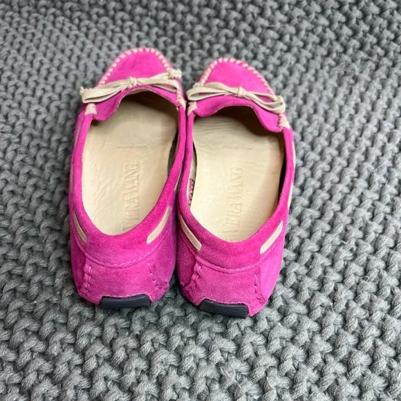 Vera Wang Fuchsia Pink Suede Loafers Slip On Shoes Women Size 6 M, Made in Italy - Picture 5 of 14